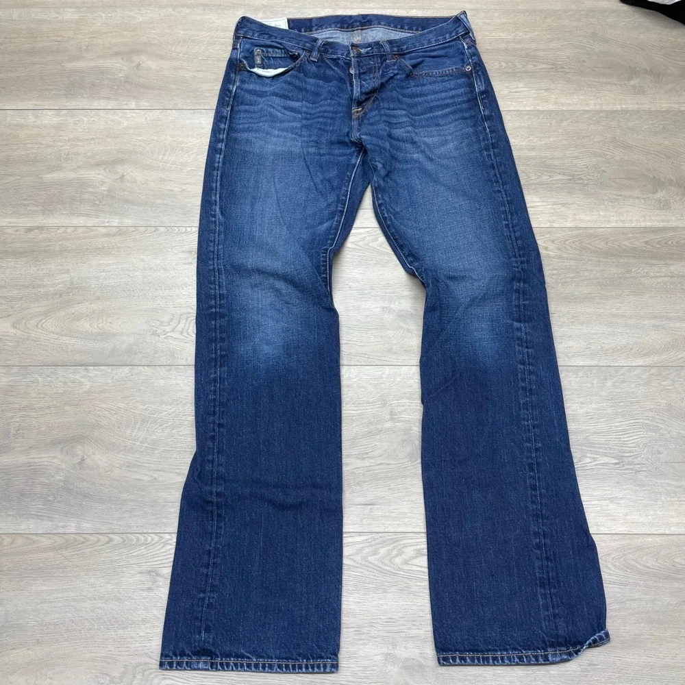 Abercrombie & Fitch Jeans Mens 32x34 Blue Bootcut 100% Cotton Denim